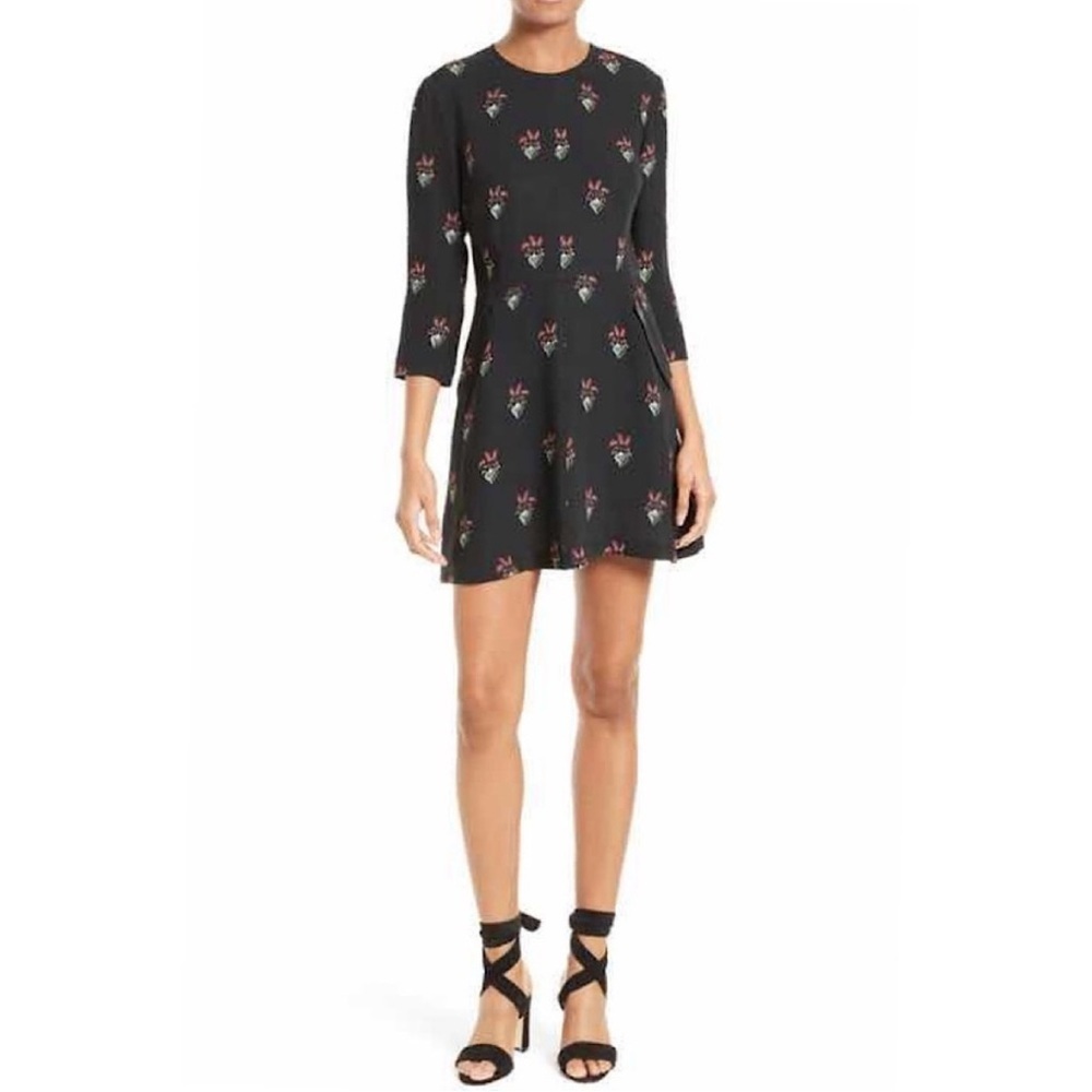 A.L.C. "Terry" 3/4 sleeve silk mini dress size 4